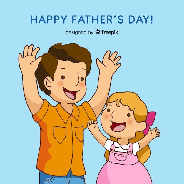 Free vector hand drawn father's day background
