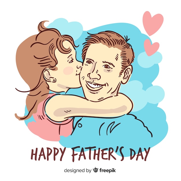Hand drawn father's day background