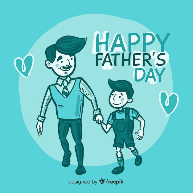 Free vector hand drawn father's day background