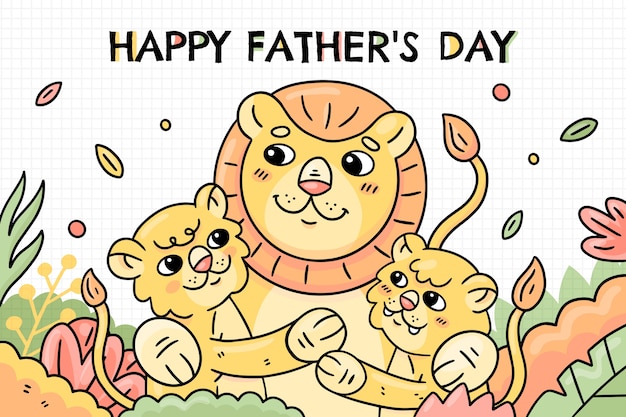 Hand drawn father's day background