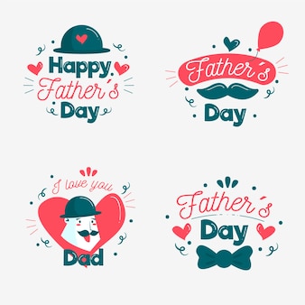 Hand drawn father's day badge collection