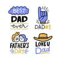 Free vector hand drawn father's day badges