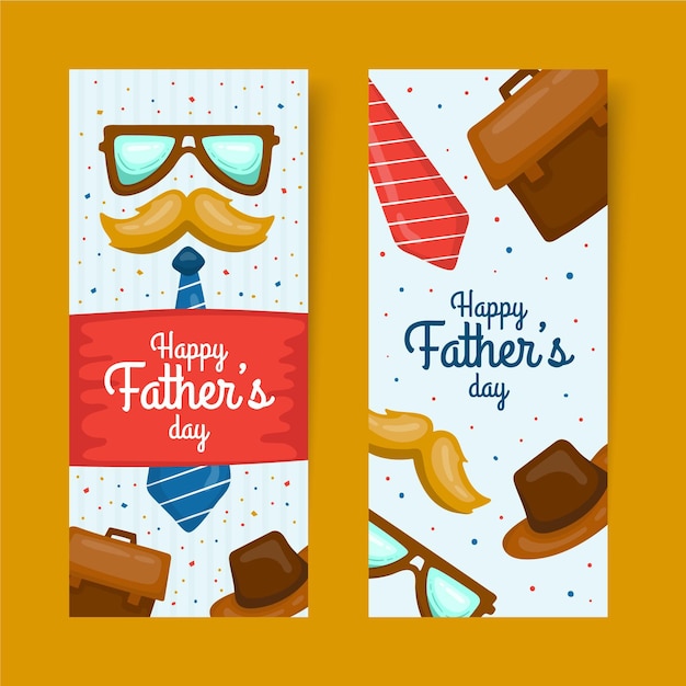 Hand drawn father's day banners set