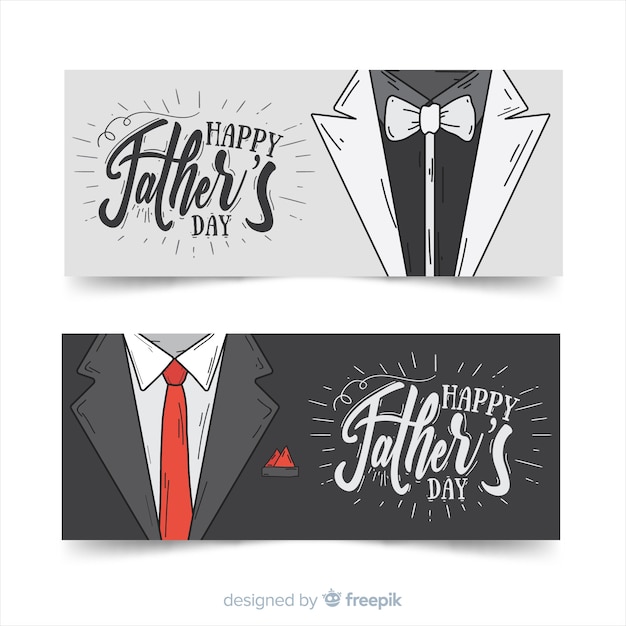 Hand drawn father's day banners