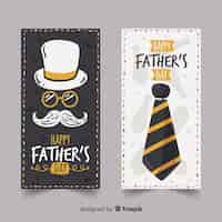 Free vector hand drawn father's day banners