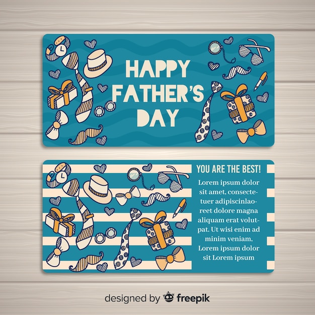 Hand drawn father's day banners