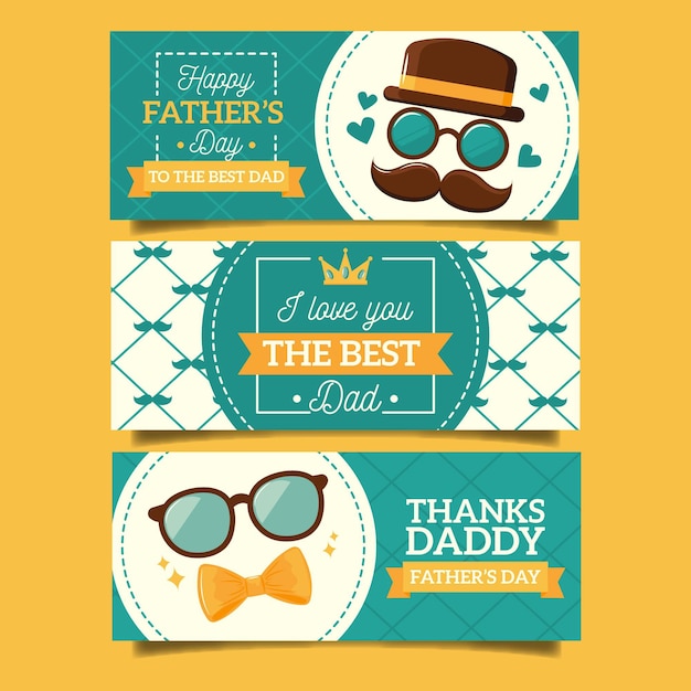 Hand drawn father's day banners