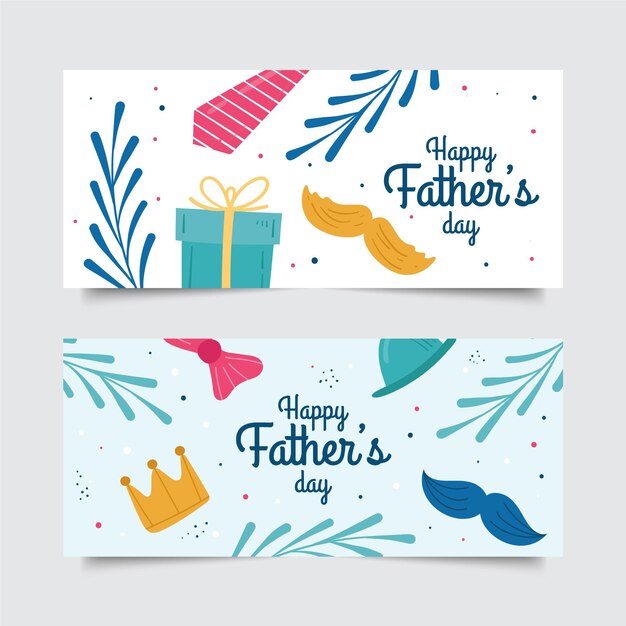 Hand drawn father's day banners