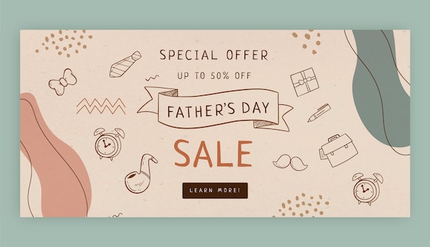 Free vector hand drawn father's day dynamic sale banner