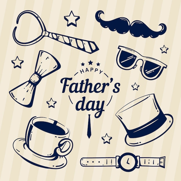 Free vector hand drawn father's day illustration