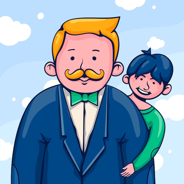 Free vector hand drawn father's day illustration