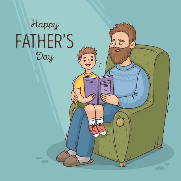 Free vector hand drawn father's day illustration