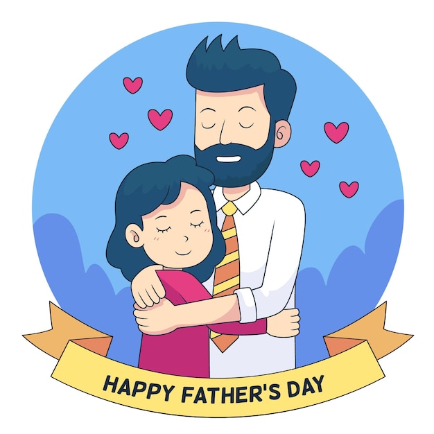 Hand drawn father's day illustration