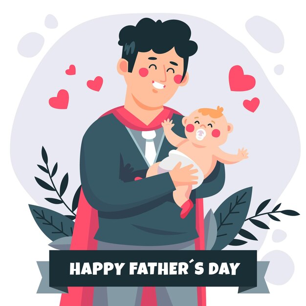 Free vector hand drawn father's day illustration