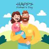 Free vector hand drawn father's day illustration