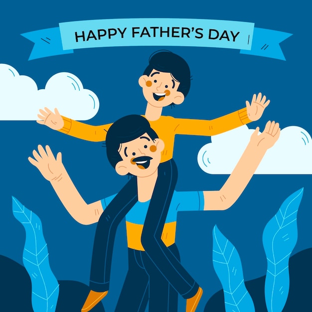 Free vector hand drawn father's day illustration