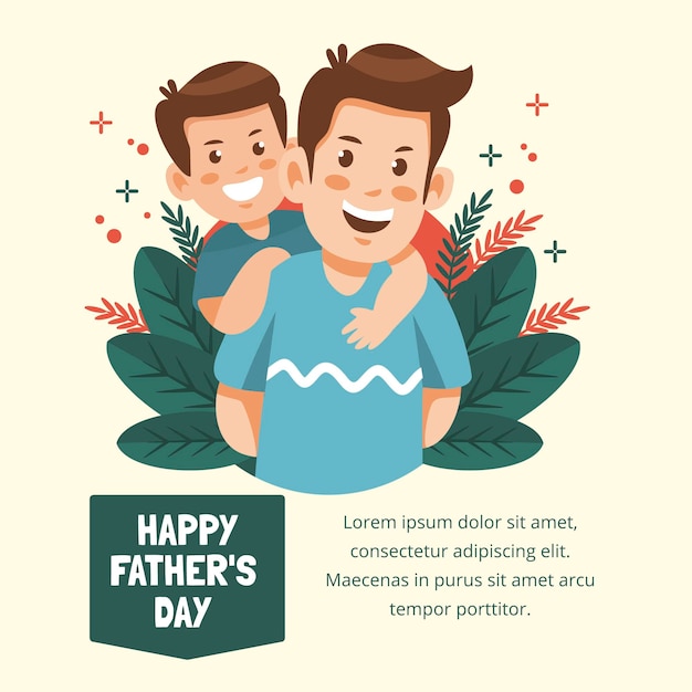 Hand drawn father's day illustration