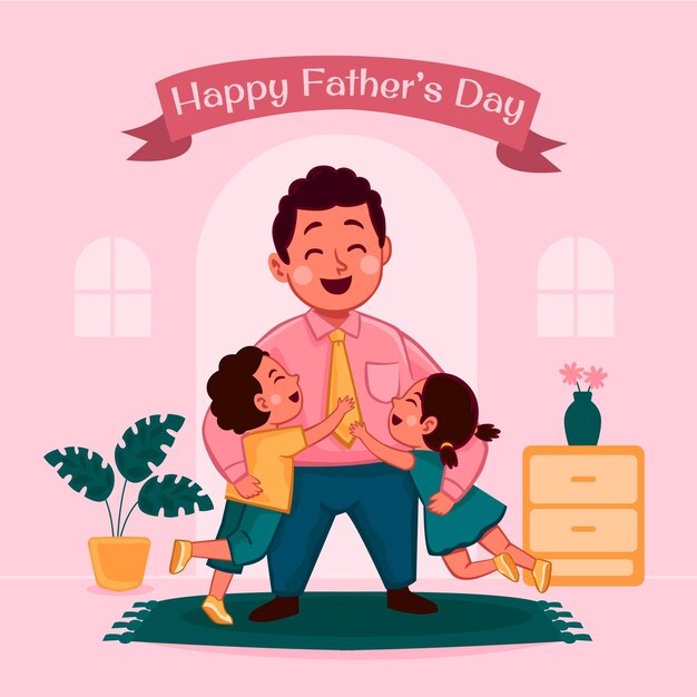 Hand drawn father's day illustration