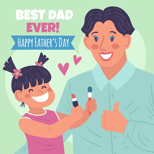 Free vector hand drawn father's day illustration