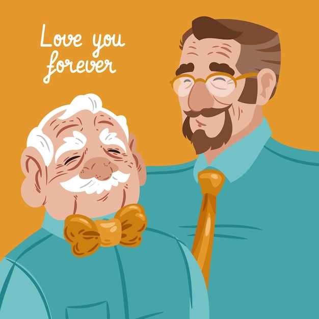 Free vector hand drawn father's day illustration