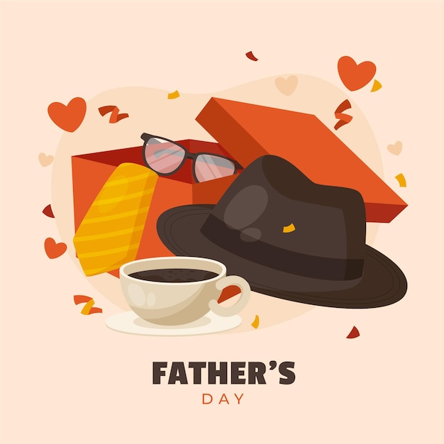 Бесплатное векторное изображение Нарисованная рукой иллюстрация дня отца