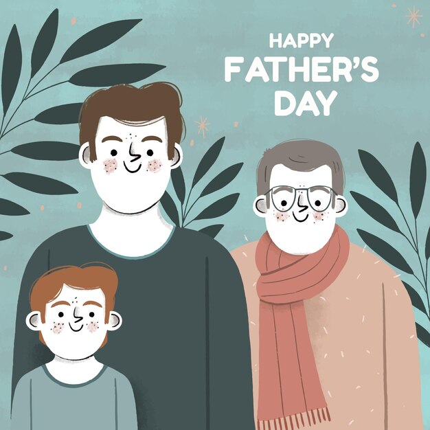 Hand drawn father's day illustration