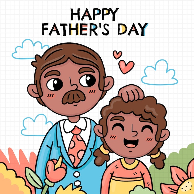 Free vector hand drawn father's day illustration