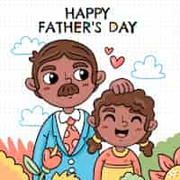 Free vector hand drawn father's day illustration