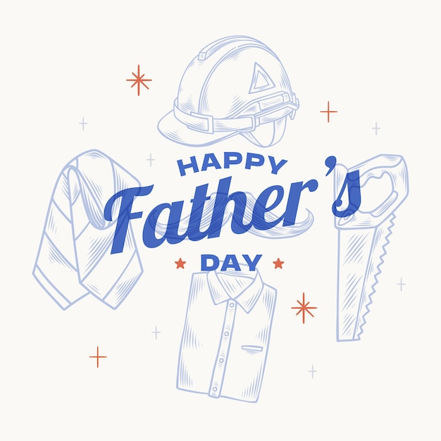 Free vector hand drawn father's day illustration