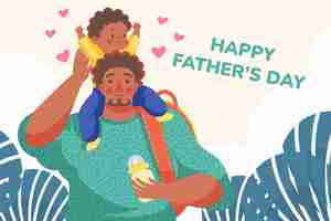 Free vector hand drawn father's day kid illustration