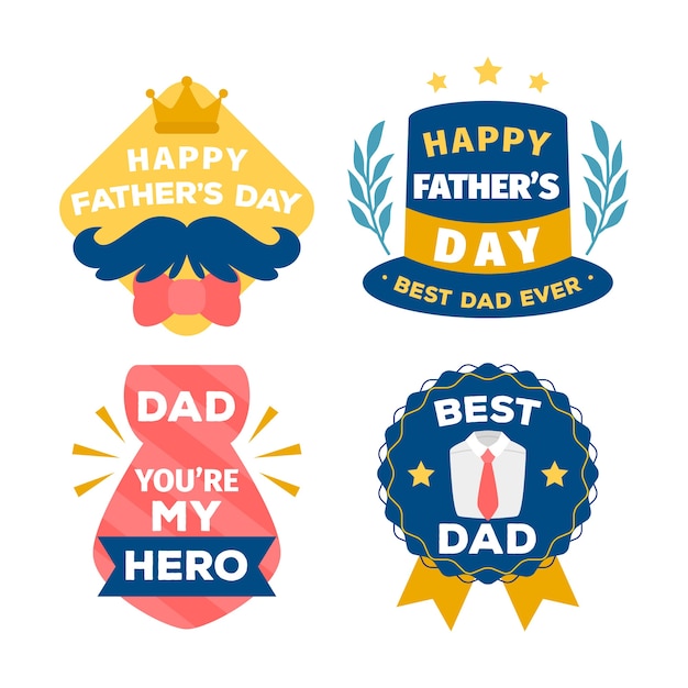 Hand drawn father's day labels