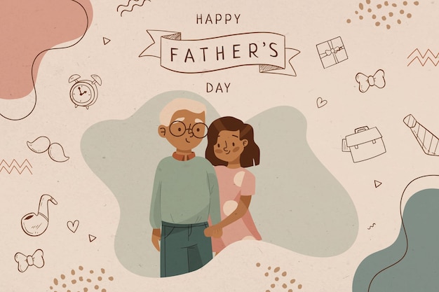 Hand drawn father's day motion background