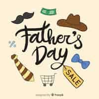 Free vector hand drawn father's day sale background