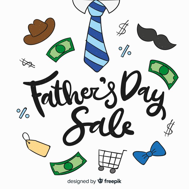 Hand drawn father's day sale background