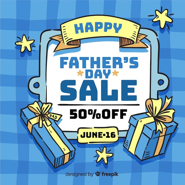 Hand drawn father's day sale background