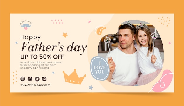 Free vector hand drawn father's day sale banner template