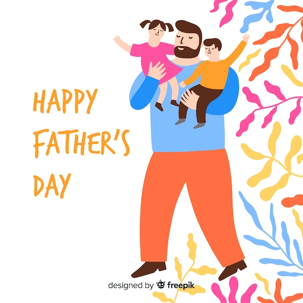 Hand drawn fathers day background