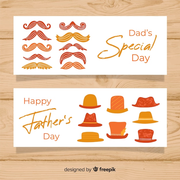 Hand drawn fathers day banners