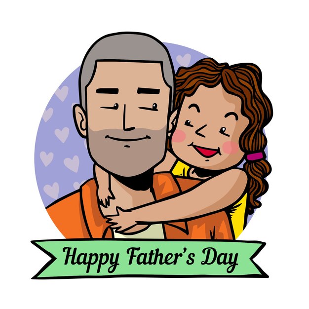 Hand drawn fathers day concept