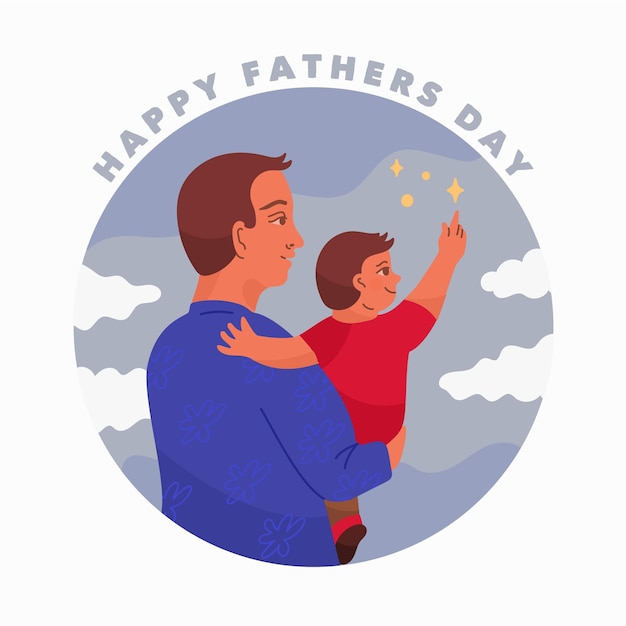 Hand drawn fathers day concept