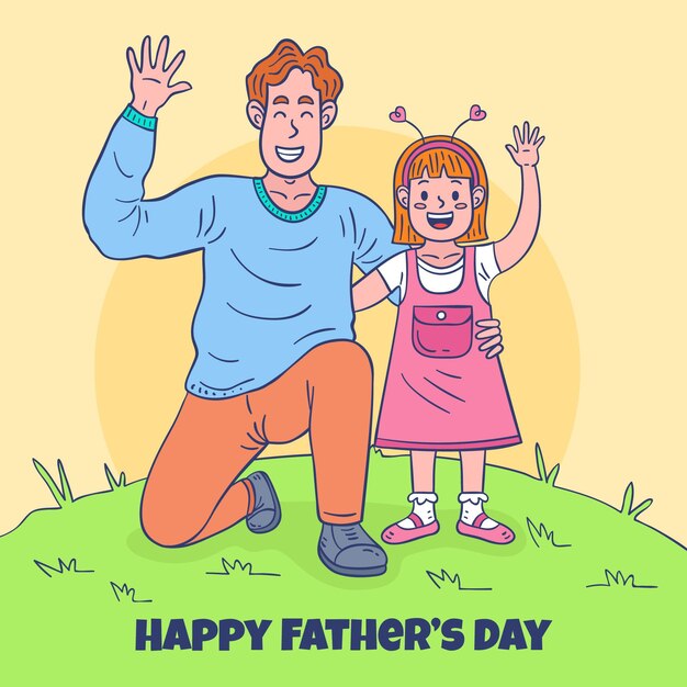 Hand drawn fathers day concept