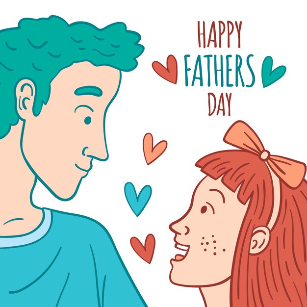 Hand-drawn fathers day illustration design
