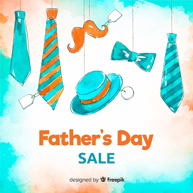 Free vector hand drawn fathers day sale background