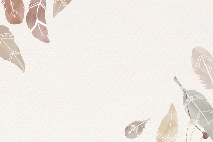 Free Vector hand drawn feather border vector boho style