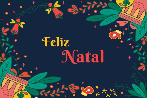 Hand drawn feliz natal concept