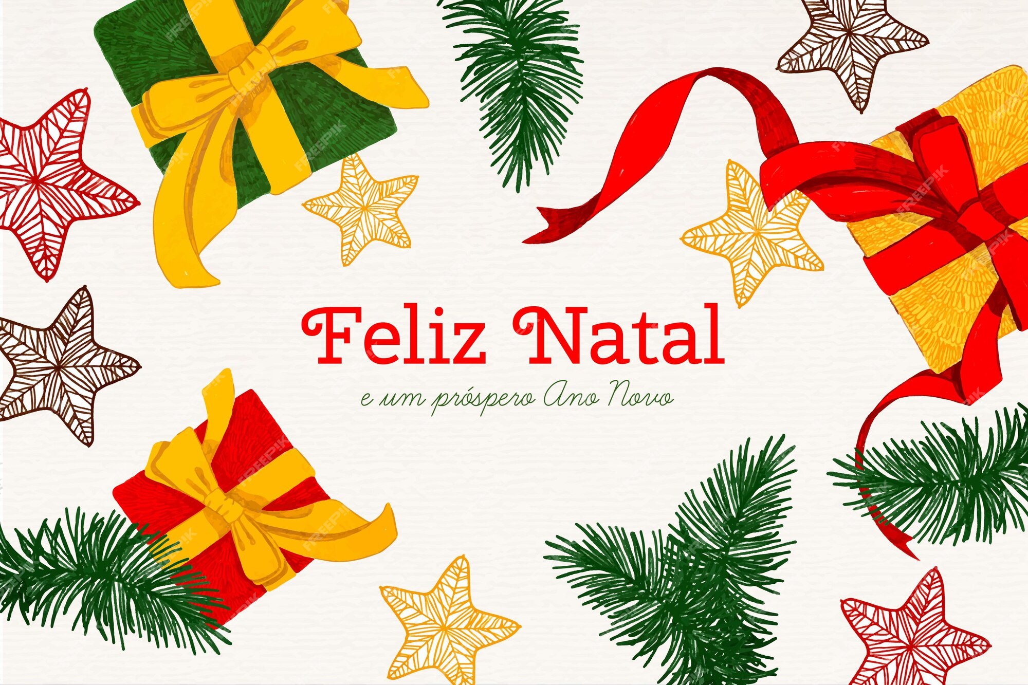 Free Vector | Hand drawn feliz natal Free Vector | Hand drawn feliz natal