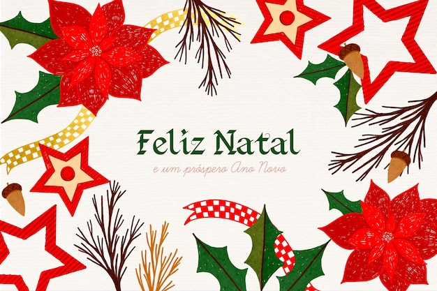 Hand drawn feliz natal