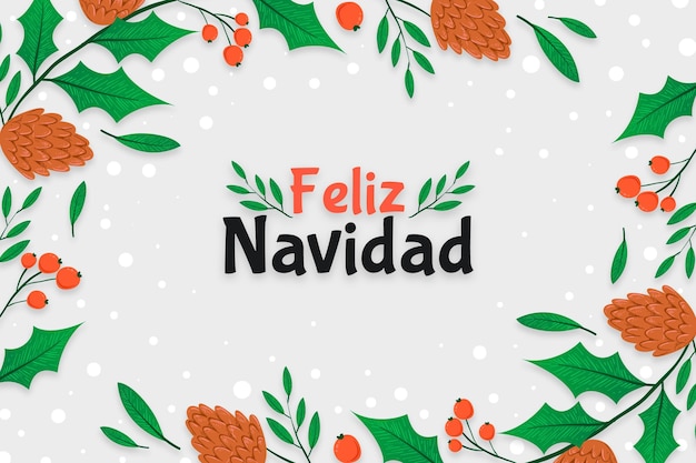 손으로 그린 feliz navidad