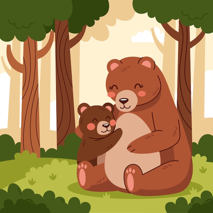 Free Vector hand drawn female bear illustration