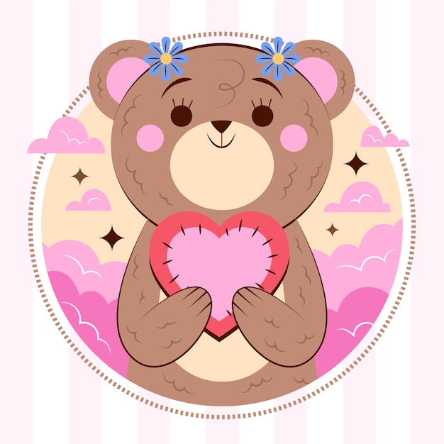 Free vector hand drawn female bear illustration